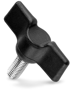 Wing nut with threaded pin