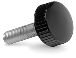 Knurled grip knob with threaded pin