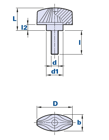 Wing nut with collar and threaded pin