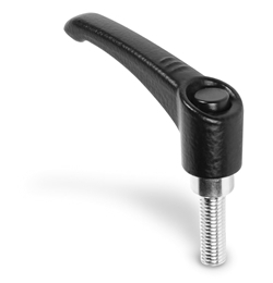 Metal adjustable clamping lever with threaded pin