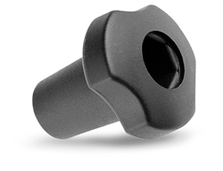 3-lobe knob with high hub and hexagonal seat for screws and nuts